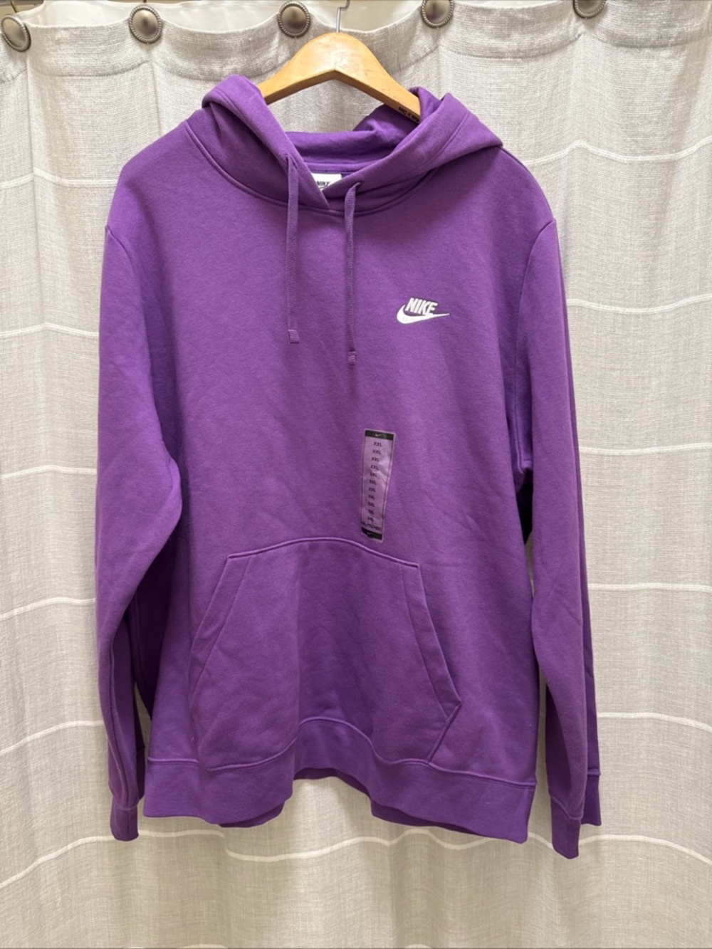 Nike Men’s Purple Crewneck Hoodie with White Logo